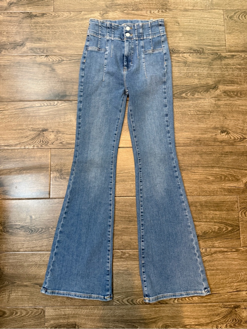 We The Free Jayde Flare Jeans High Rise Denim Women's Jeans 27 BOHO Flare